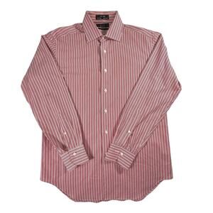 BLACK Saks Fifth Avenue Slim Fit Button-Down Shirt Long Sleeve Cotton Red Stripe
